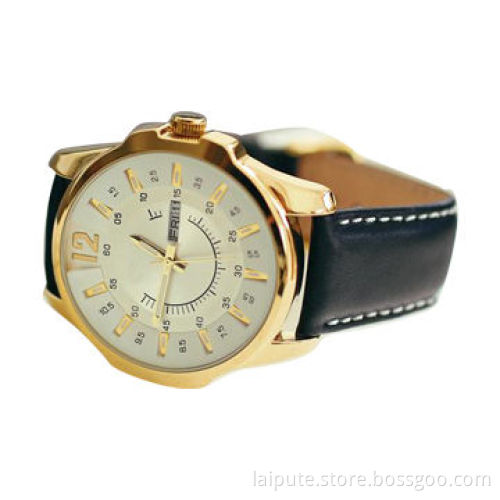 2013 New Style Stainless Steel Case Real Leather Watch for Men, Customized Logos Welcomed